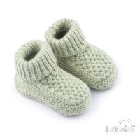 ABO712-BMI: Mint Ribbed Bootees
